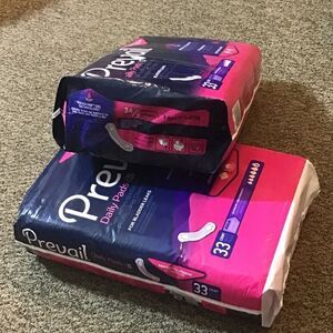 Prevail Daily Pads for Bladder Leaks Tow Packages Bags New